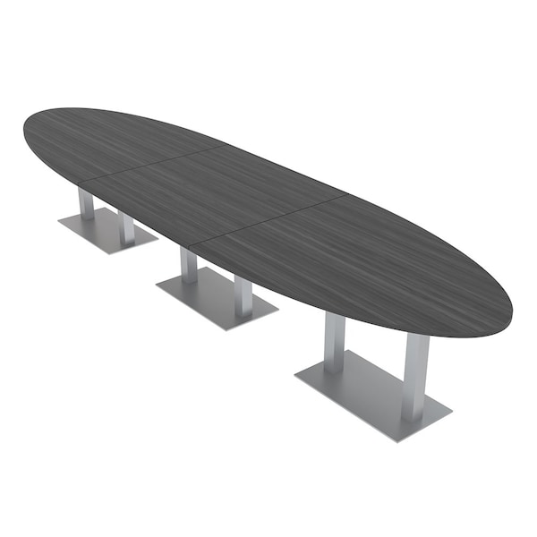 45 in W, 165.75 in L, 29 in H, Engineered Wood Top, Grey